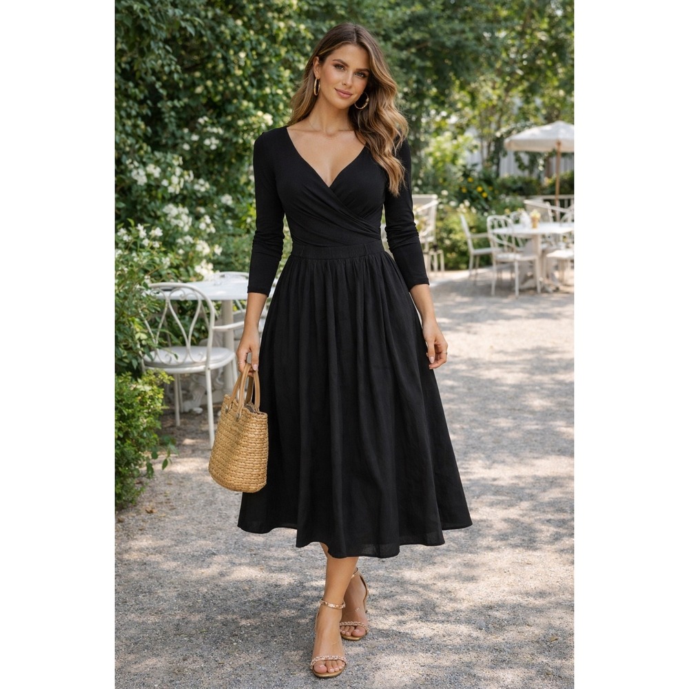 Commense‎ Must-Have Black Maxi Dress: Elegant, Comfortable & Chic size M